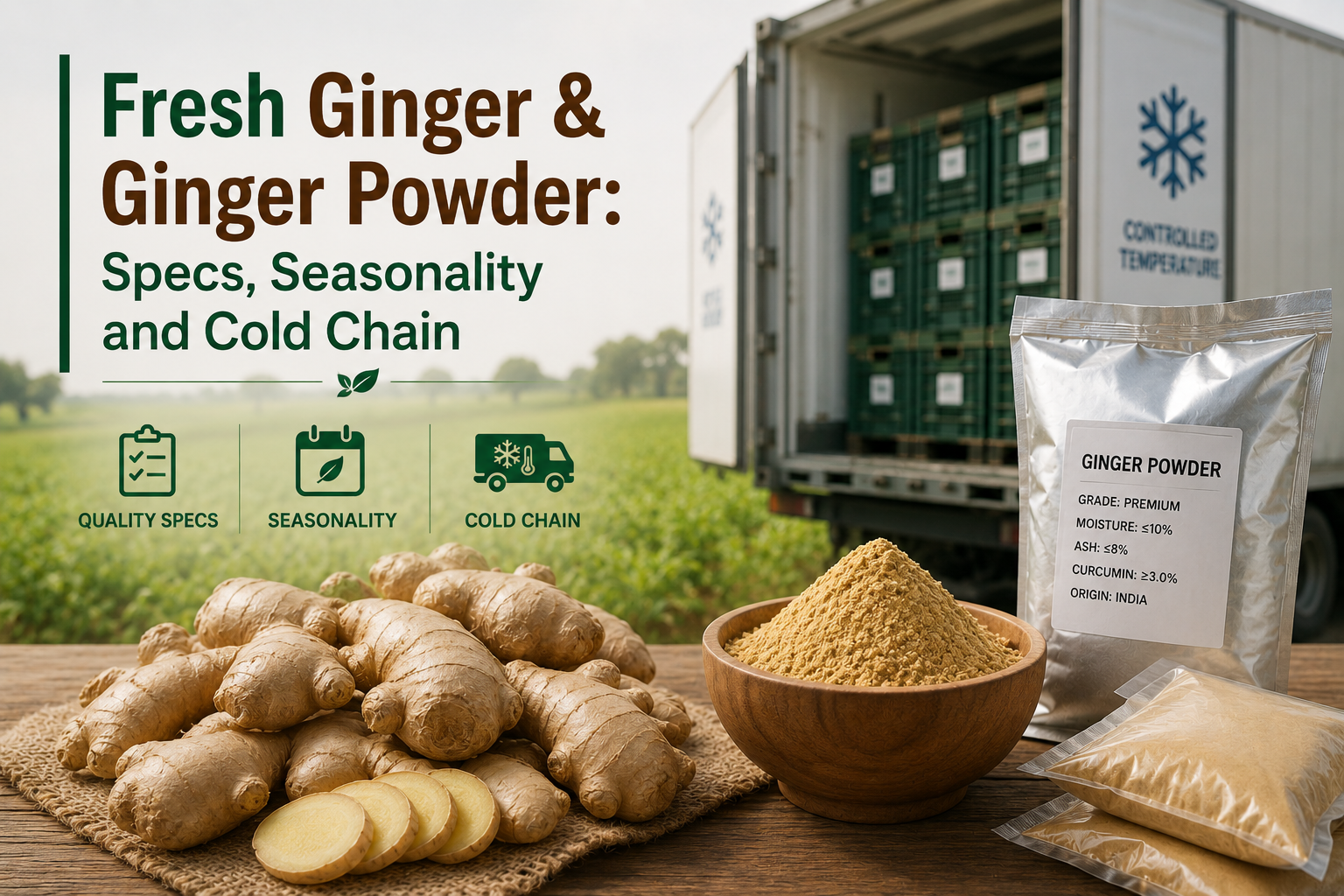 Fresh Ginger & Ginger Powder: Specs, Seasonality and Cold Chain